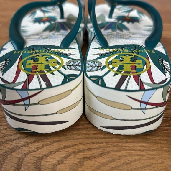 NEW Tory Burch Thandie Wedge Flip Flops - Picture 4 of 8